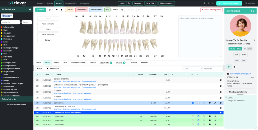 Logiciel de gestion de cabinet dentaire Weclever Dental 100% web cloud